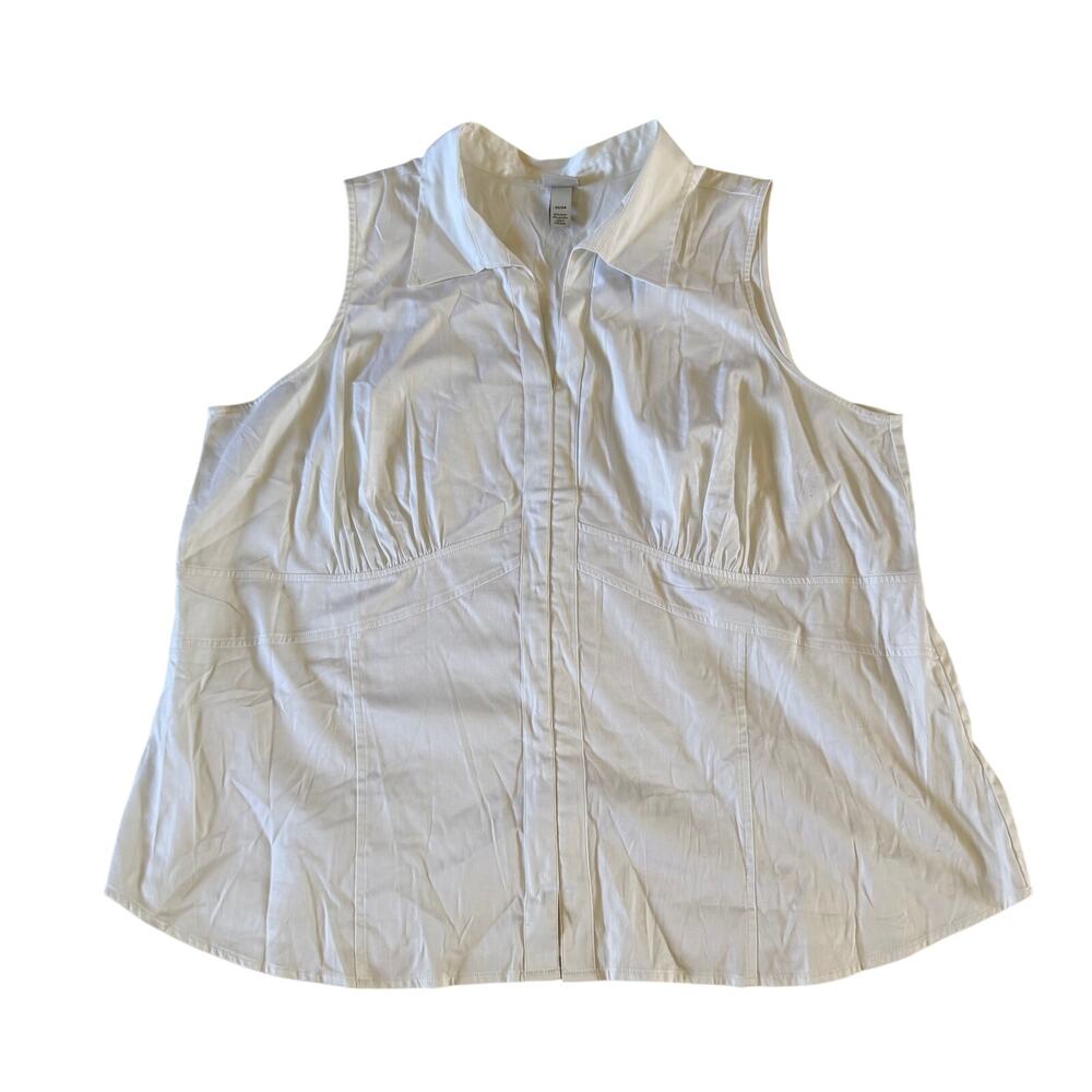 NWT Lane Bryant White Button Up Tank Top Plus Size 3X